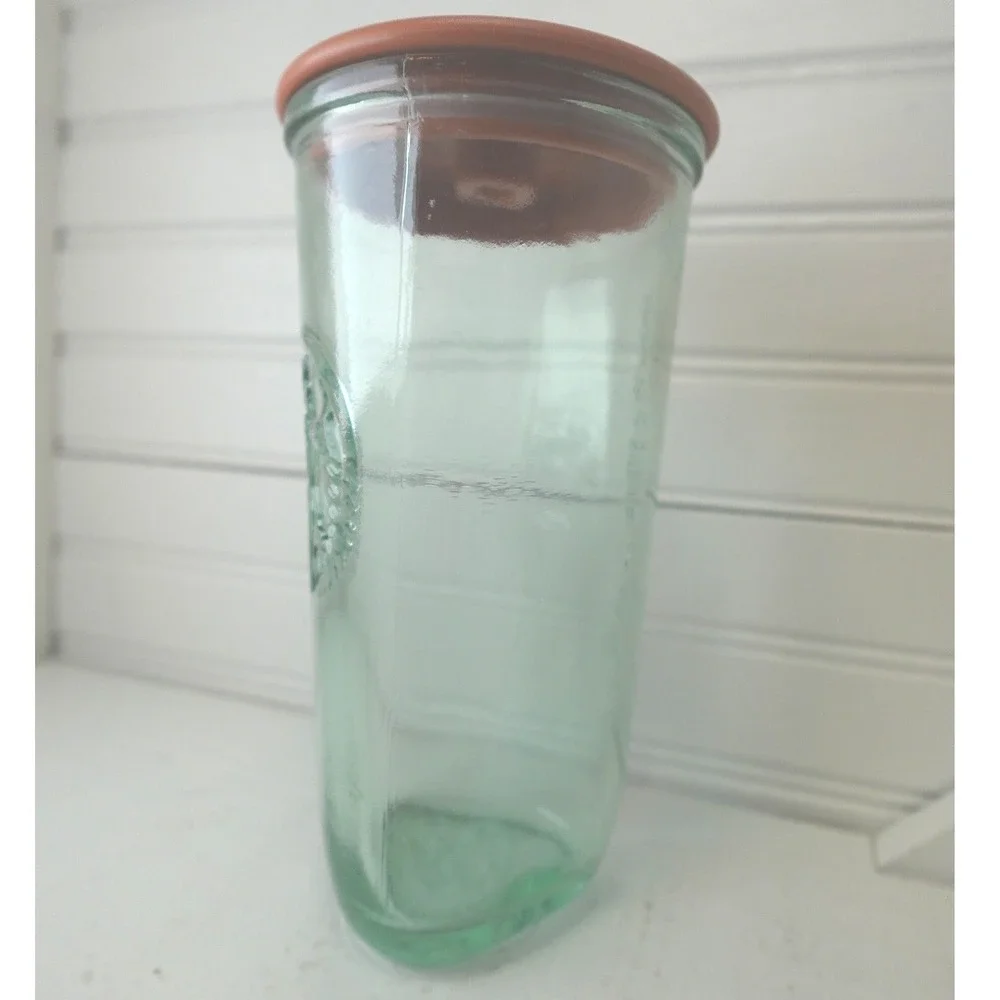 Starbucks Recycled Glass Triangle Tumbler Brown w/ Lid 16oz Preowned *NO STRAW